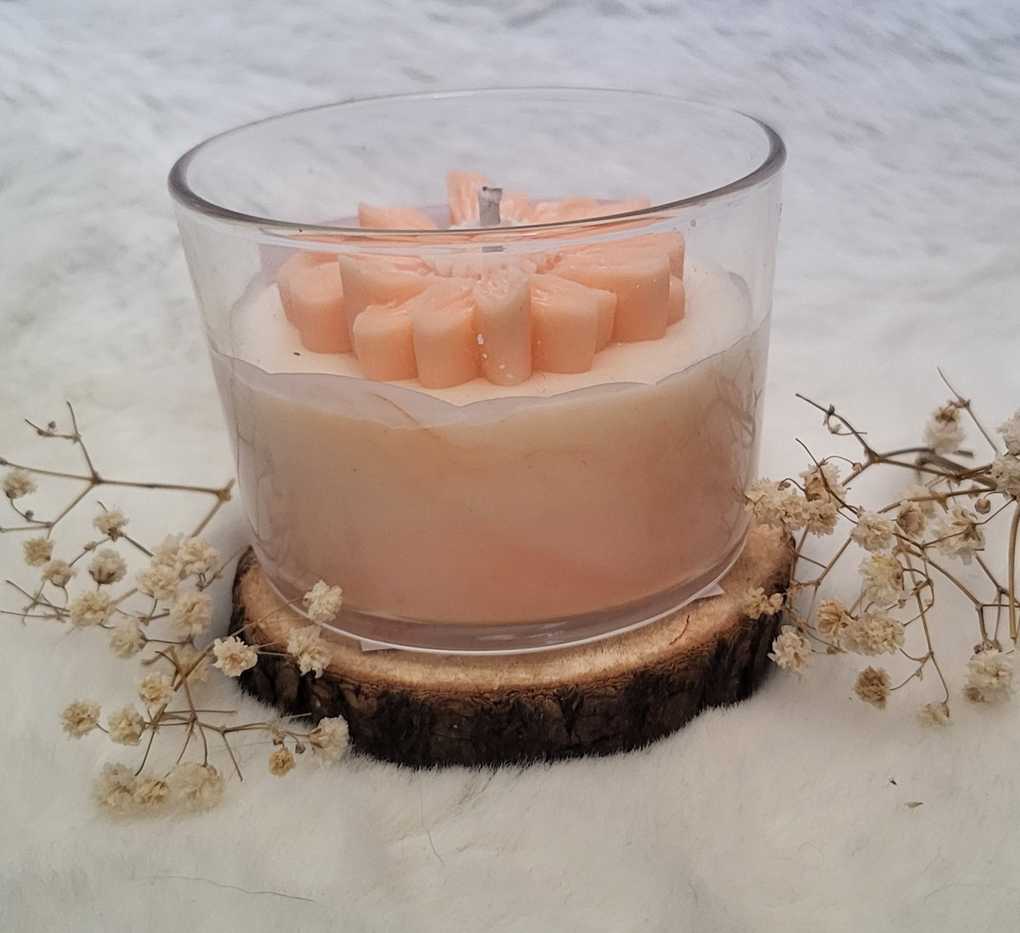 Bougie fleur "melon"
