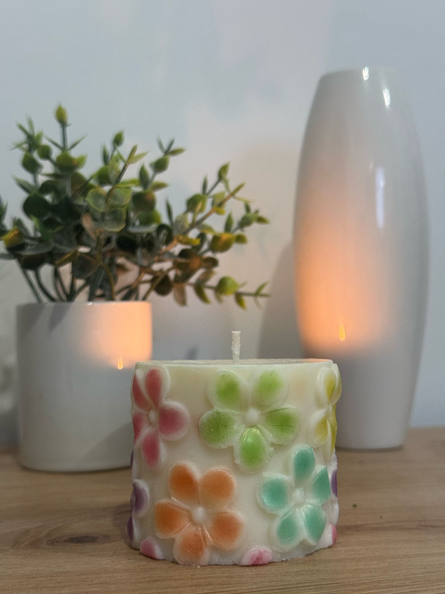 Bougie "fleurs éclatantes"