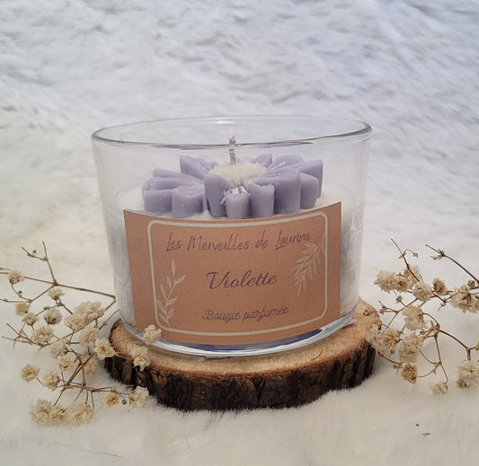 Bougie fleur "violette"