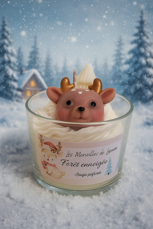 Bougie " Forêt enneigée "