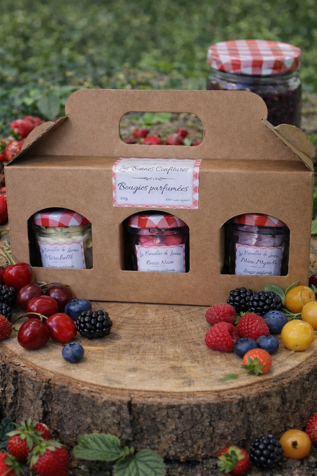 Coffret bougies parfumées " Les bonnes confitures "